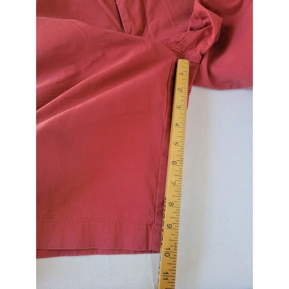 J. CREW Shorts Mens 34 Red Chino Paisley lined Flat Front Casual Beach Mid RIse